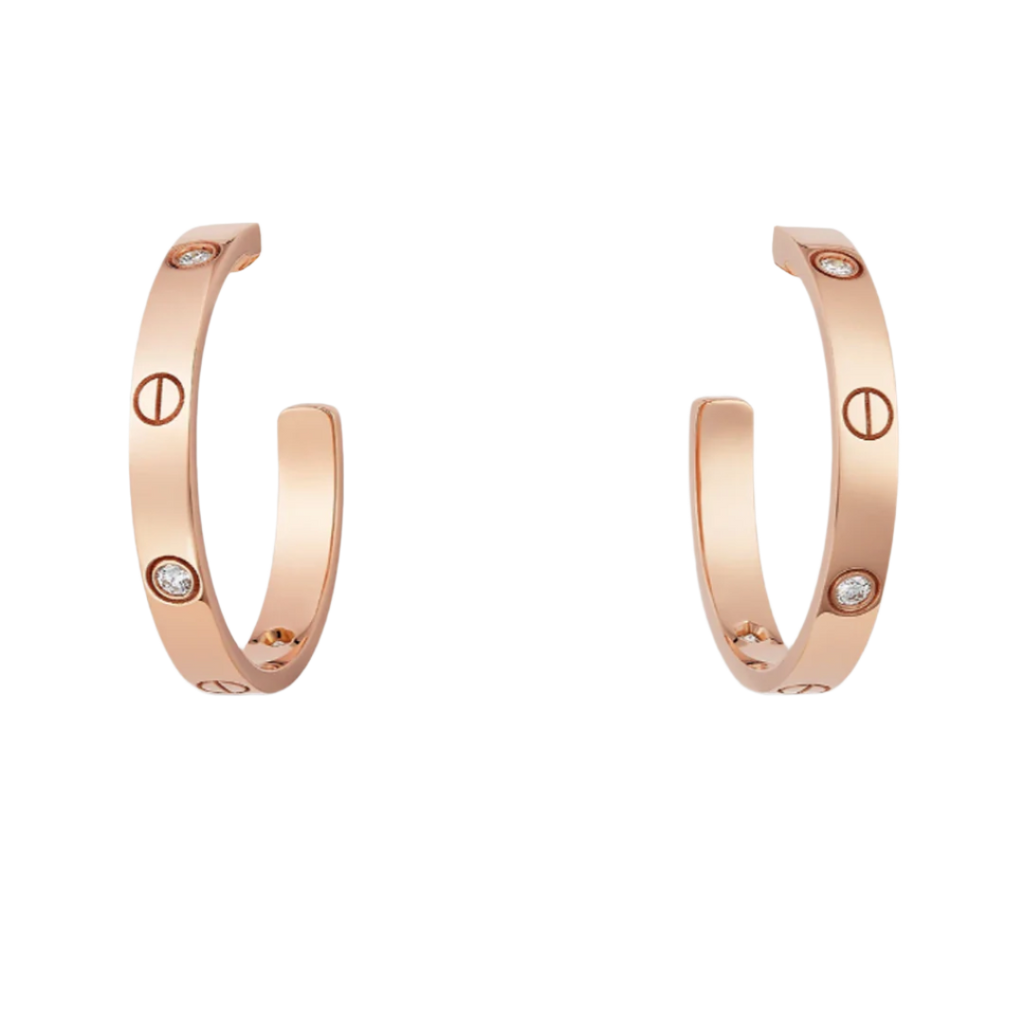 Louise Roségold Ohrringe - 2 Diamanten