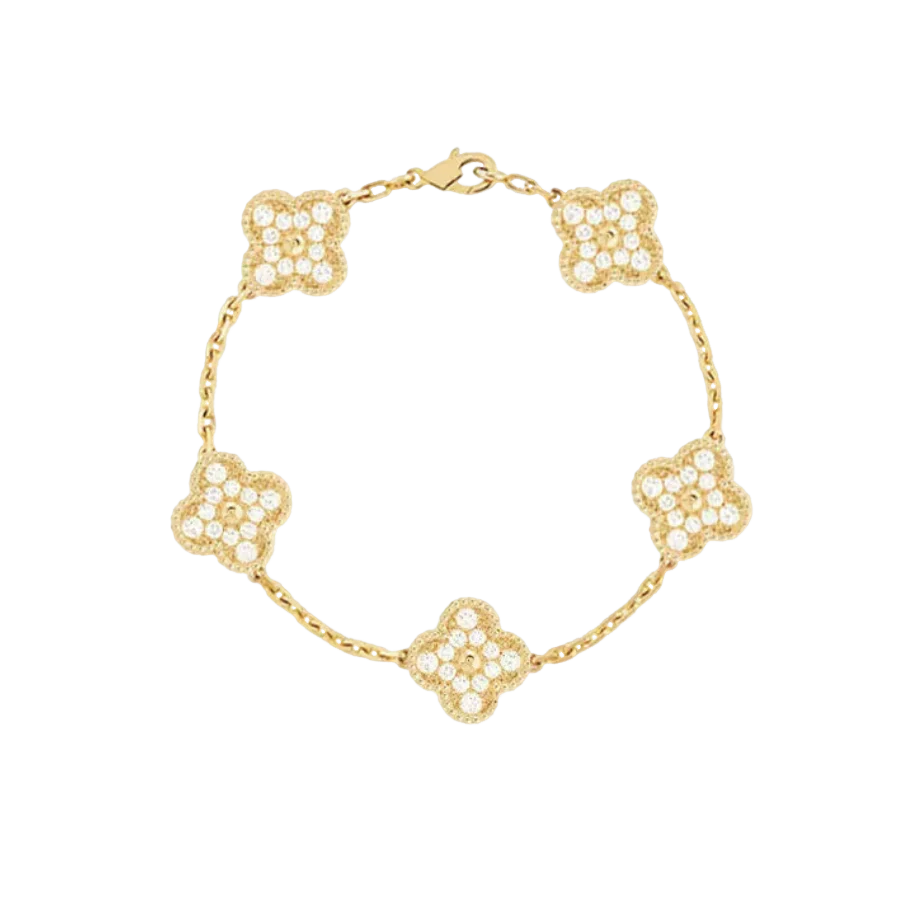 Vierblättriger Deluxe-Zirkonia aus Gold